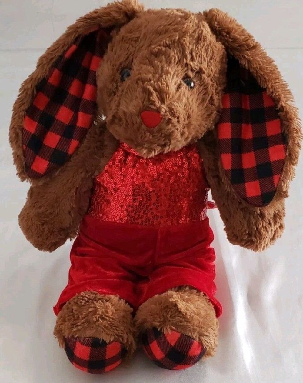 Perfect Build A Bear Workshop Buffalo Check Pawlette Bunny Rabbit 16  Animal....